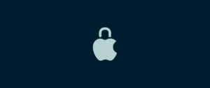 Apple symbol with a lock.