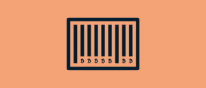 Barcode with Bitcoin symbols.