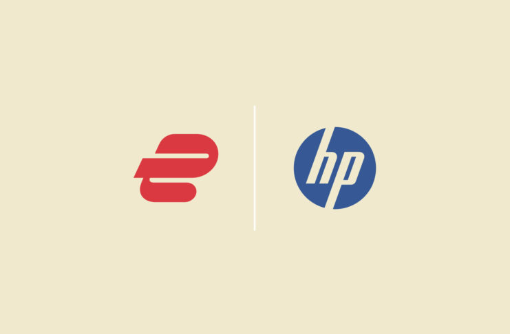 ExpressVPN and HP logos.