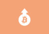 Bitcoin logo with arrow