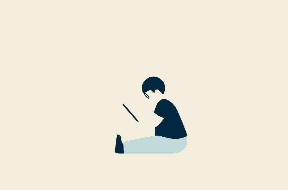 Child playing on tablet