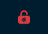 Unlocked padlock with a virus on it.