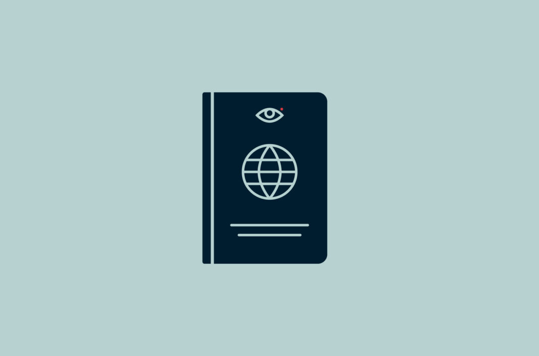 Passport with an eye.